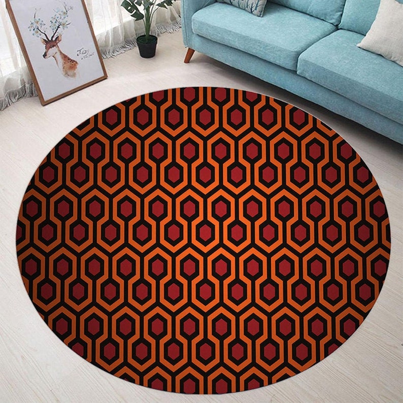 The Shining Round Rug, The Shining Overlook Hotel Circle Area Rugs, Horer Rug, Halloween Carpet, Modern Room Rug, Overlook Hotel Carpet Rugs
