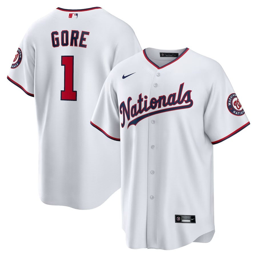 Washington Nationals #1 Mackenzie Gore Home Replica Jersey – White