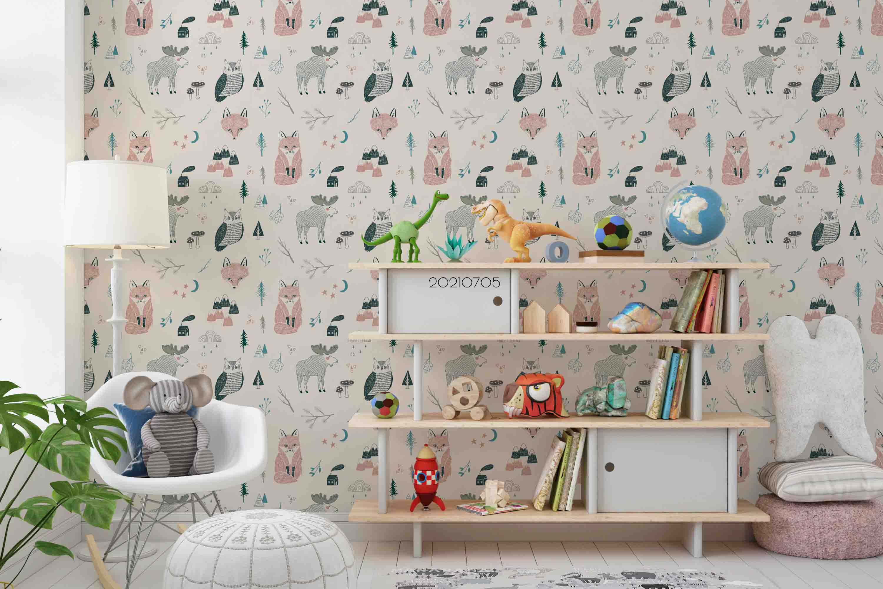 3D Cartoon Animal Fox Branch Wall Mural Wallpaper Lqh 66