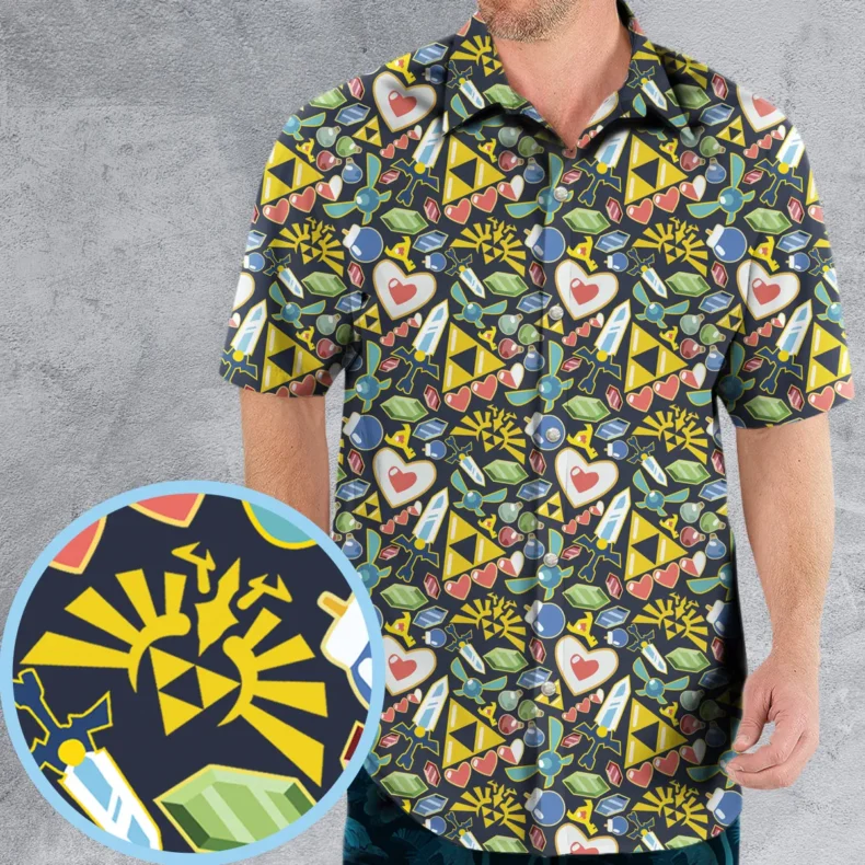 Zelda Theme Items Hawaiian Shirt