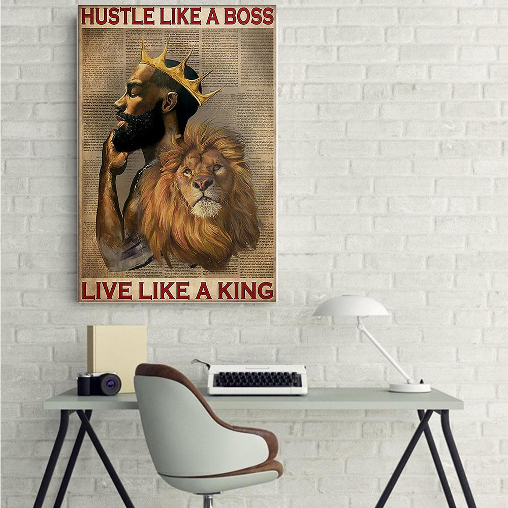 Black African Canvas Art Prints Retro Black Pride Poster Print Afro Women African Man Bedroom Attractive Wall Art Designs