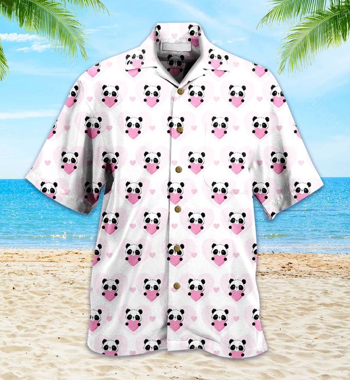 Panda Pink 3D Hawaiian Shirt