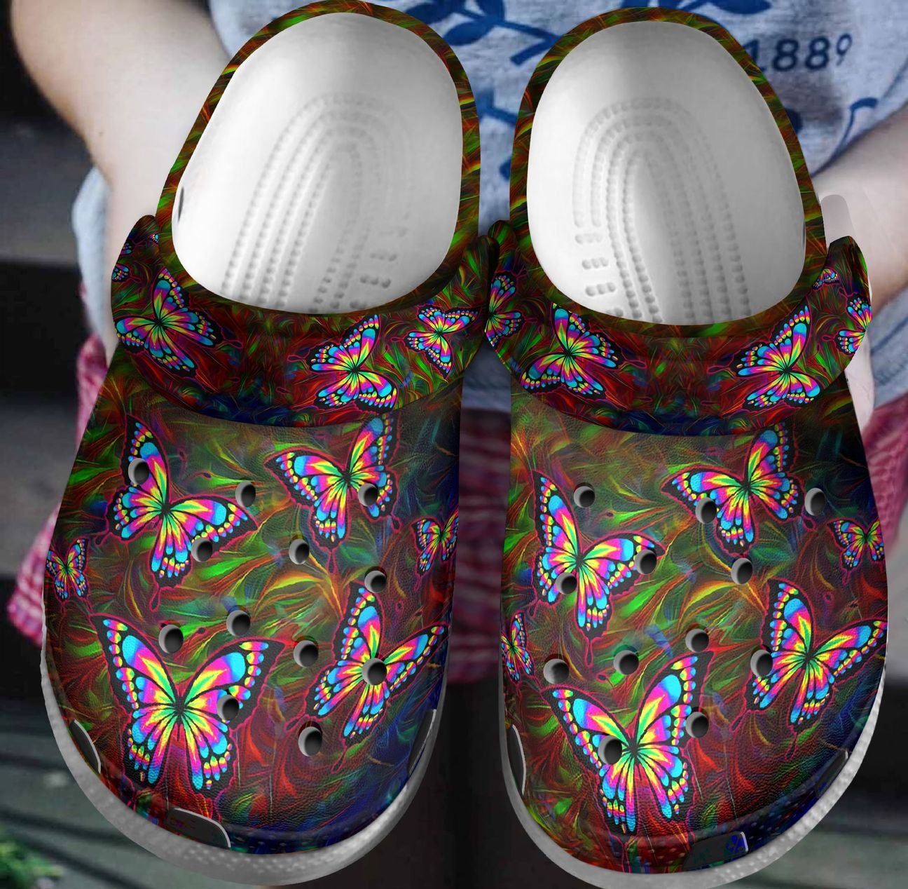 3D Butterflies Personalized Clog, Custom Name, Text, Color, Number Fashion Style For Women, Men, Kid, Print 3D