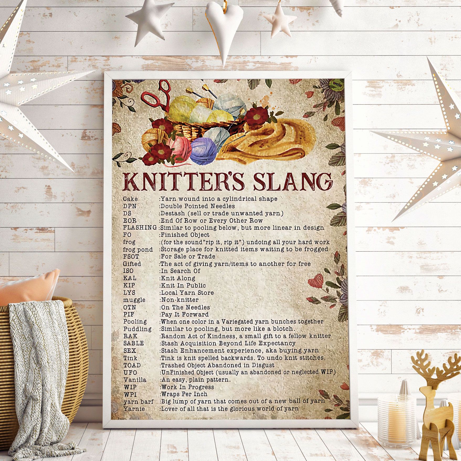 Knitter’s Slang Vertical Poster Poster Art Design
