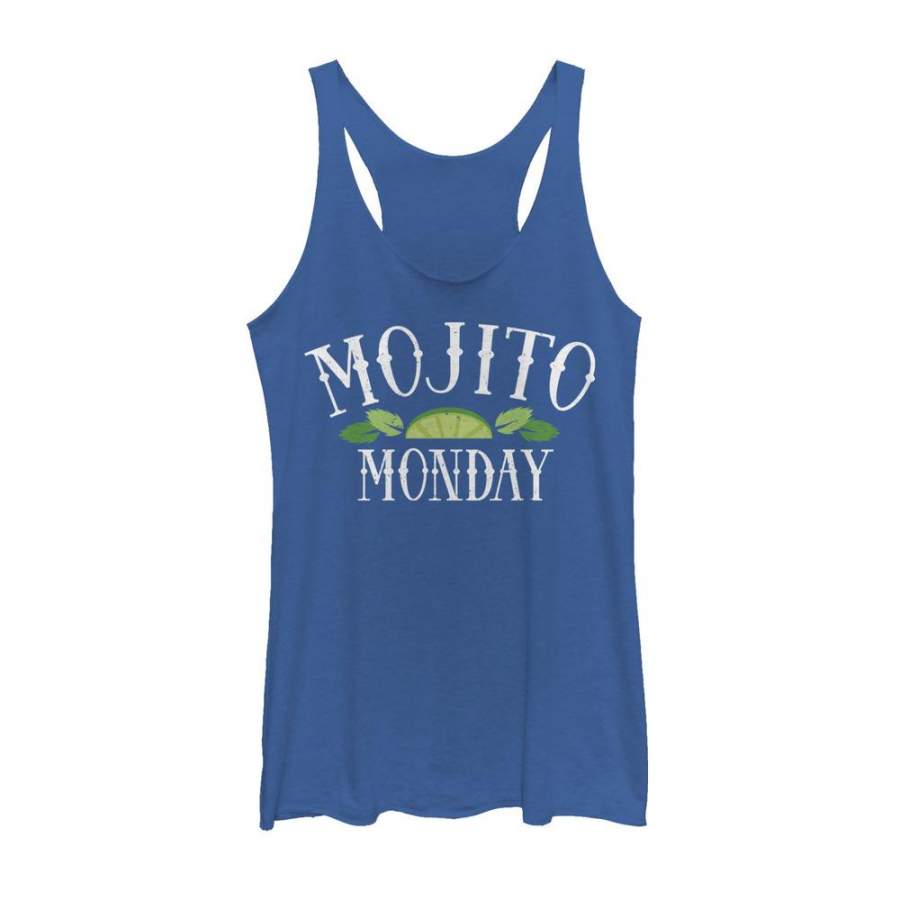 CHIN UP Women’s Mojito Monday  Racerback Tank Royal Blue Heather