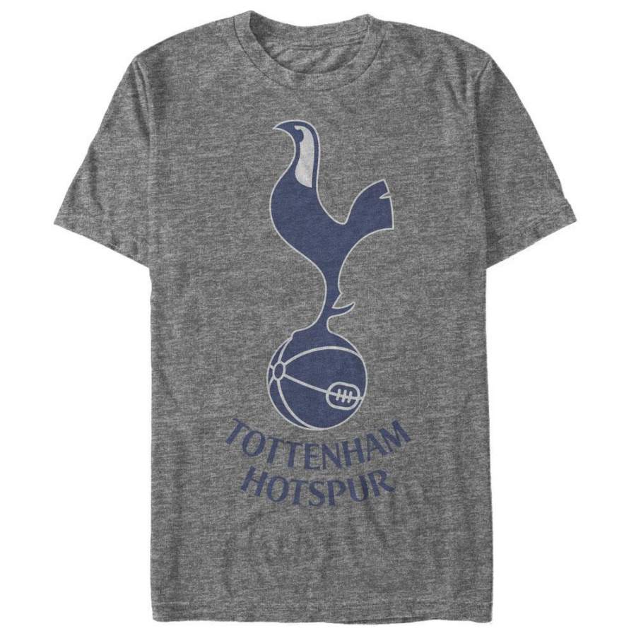 Tottenham Hotspur Football Club Men’s Outline Bird Logo  T Shirt Athletic Heather