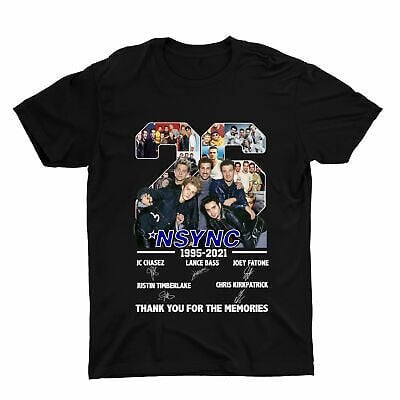 26 Years Nsync Pop Music Fan Gift Anniversary Retro Unisex T Shirt S-5 Black 3756