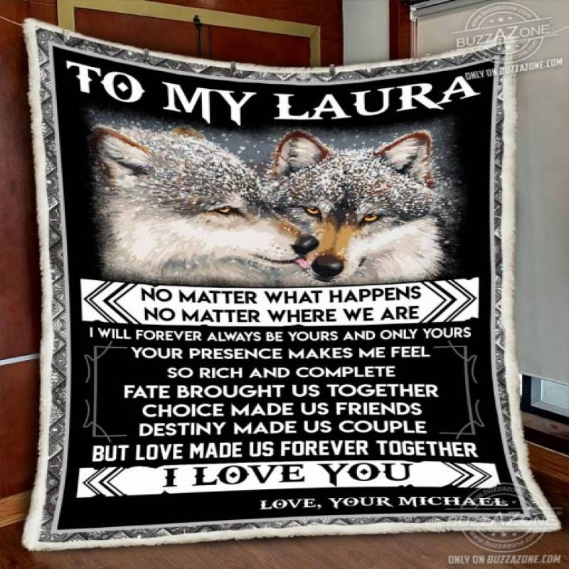 Wolf Wife Love Made Us Forever Together Custom Blanket CC