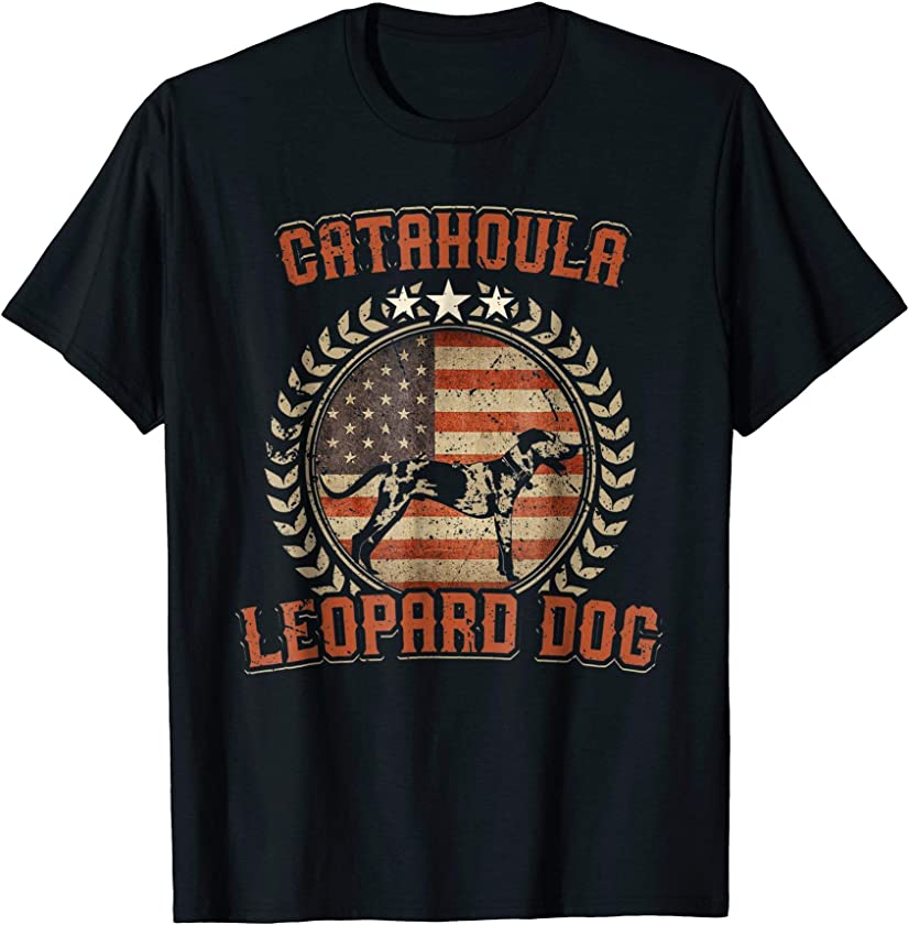 Catahoula Leopard Dog American Flag Shirt USA Dog Lover Gift