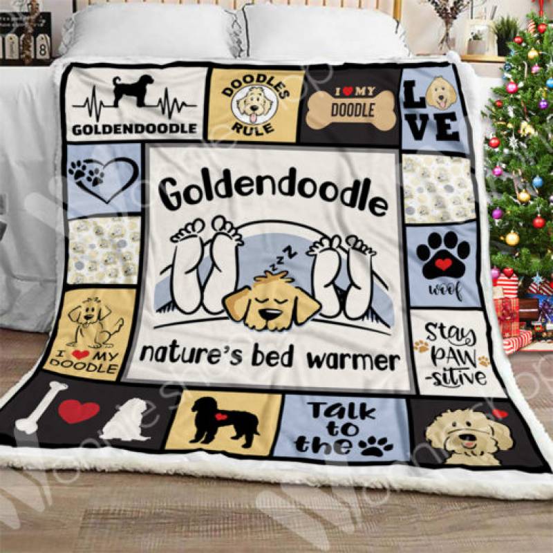 Goldendoodle Dog Sherpa Blanket OCT2103 85O34