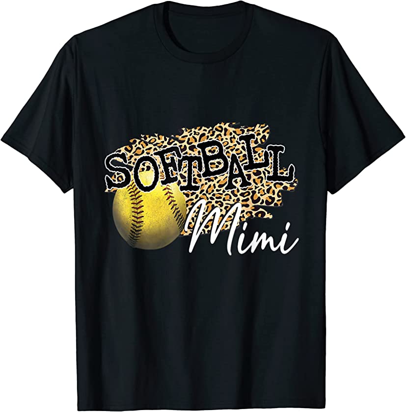 Softball Mimi Leopard Softball Mimi Nana Mother’s Day 2022 T-Shirt