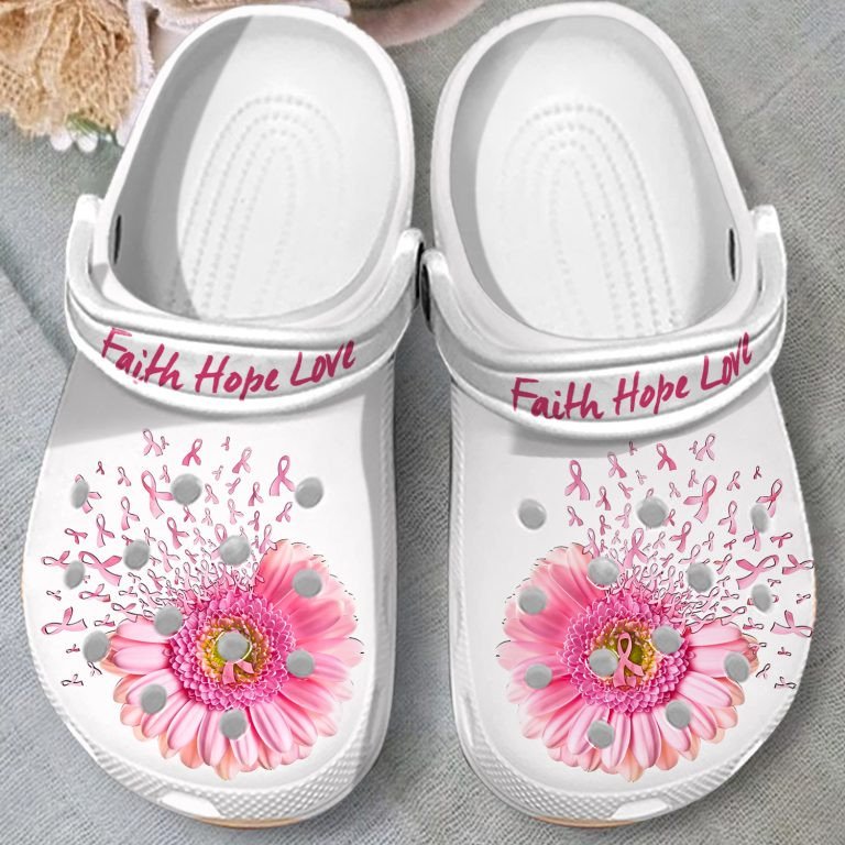 Faith Hope Love Breast Cancer Awareness Shoes Crocs Clogs Birthday Holiday Gifts – Fhl76 – Gigo Smart