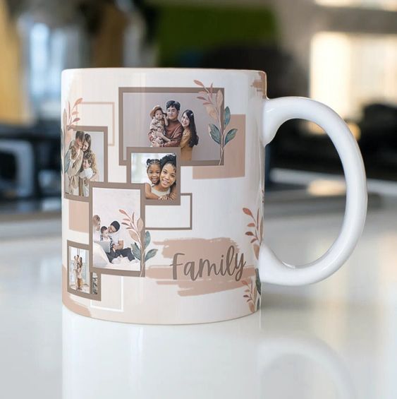 Family Photo Coffee Mug, Personalized Photo Mug, Picture Mugs Personalized, Add Photos to a Coffee Mug