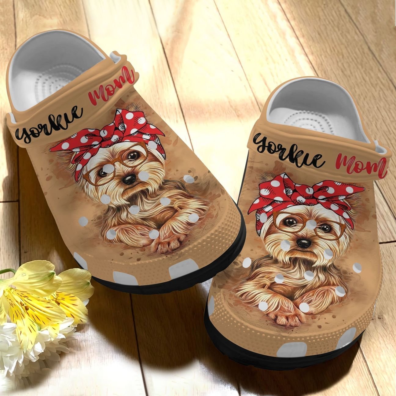 Yorkie Personalized Clog, Custom Name, Text, Color, Number Fashion Style For Women, Men, Kid, Print 3D Yorkie Mom