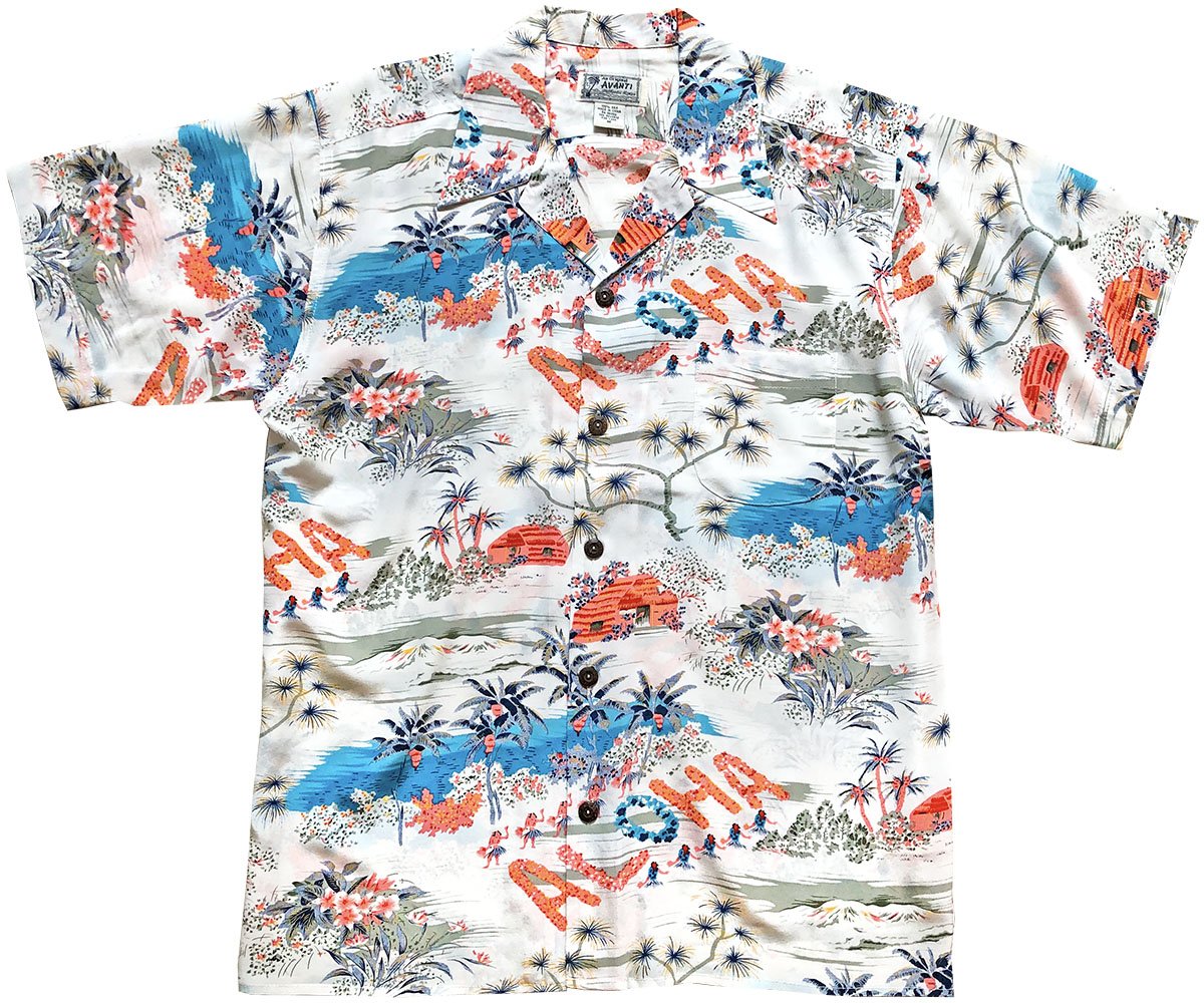 Aloha Hawaiian White Retrohawaiian Shirt Made In Summer Beach Shirts Ha94046