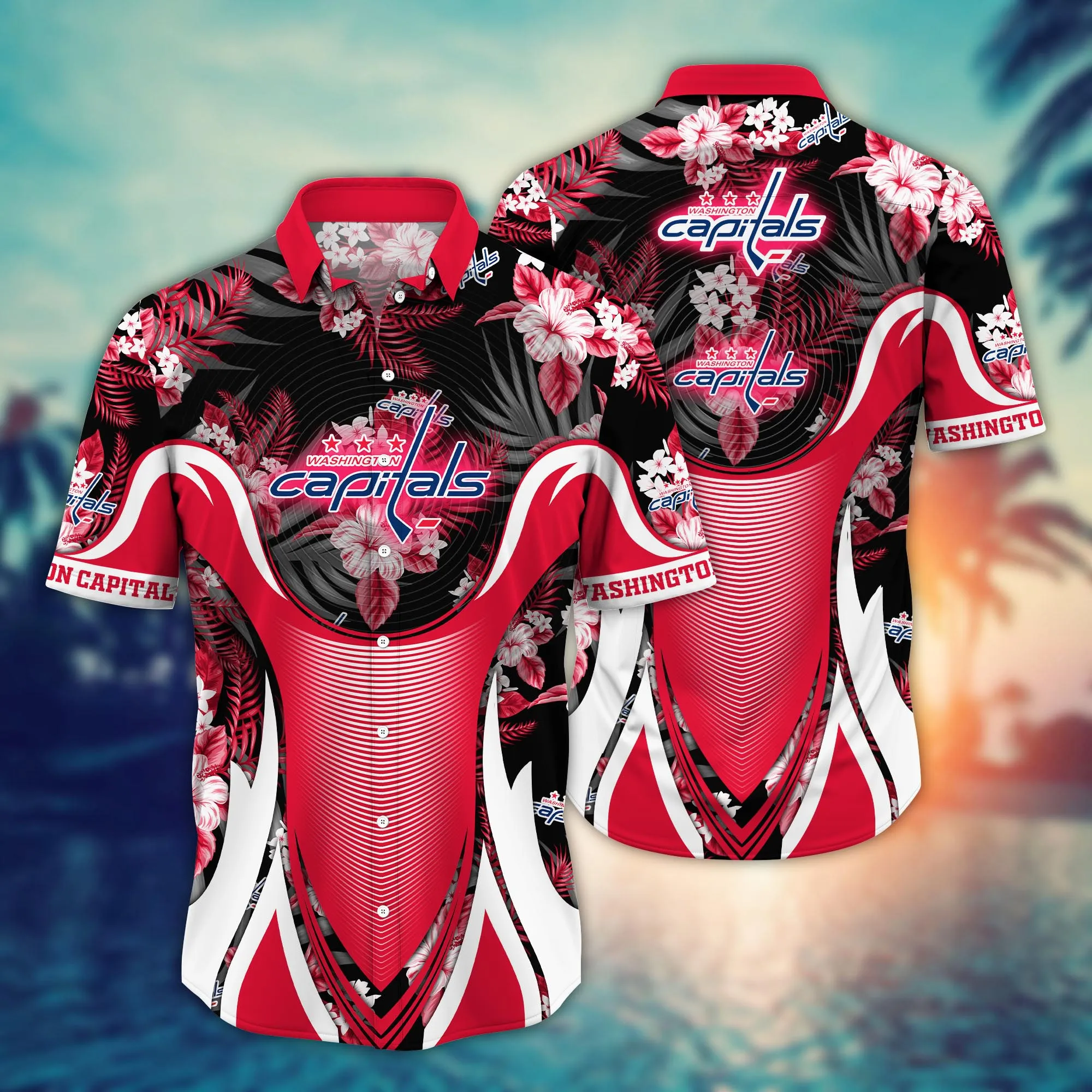 Washington Capitals Nhl Hawaiian Shirt Sunshine Aloha Shirt