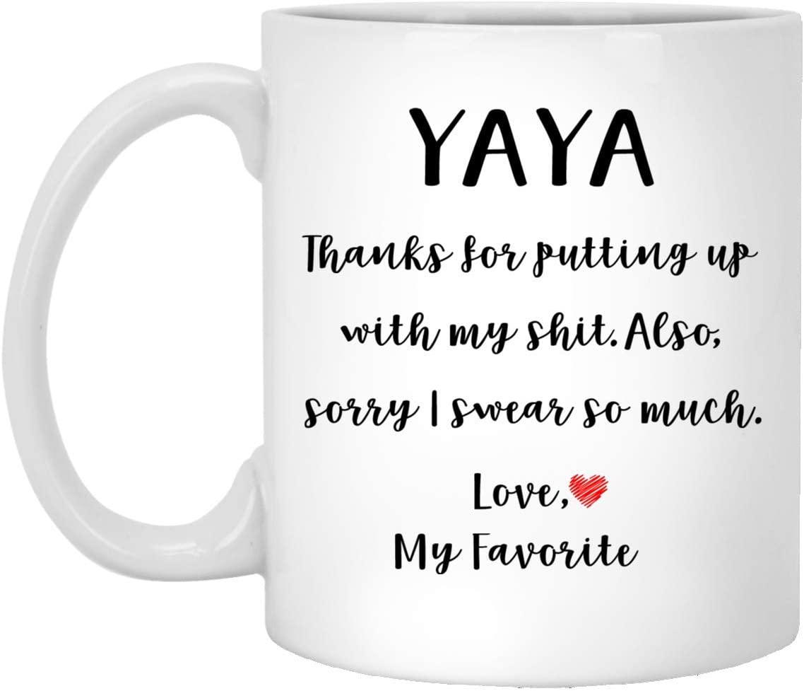 Yaya Gifts From Daughter Son – Mothers Day Gifts For Yaya Birthday Gifts – Funny Yaya Coffee Mug Christmas Gift Ideas For Yaya – White – 11Oz
