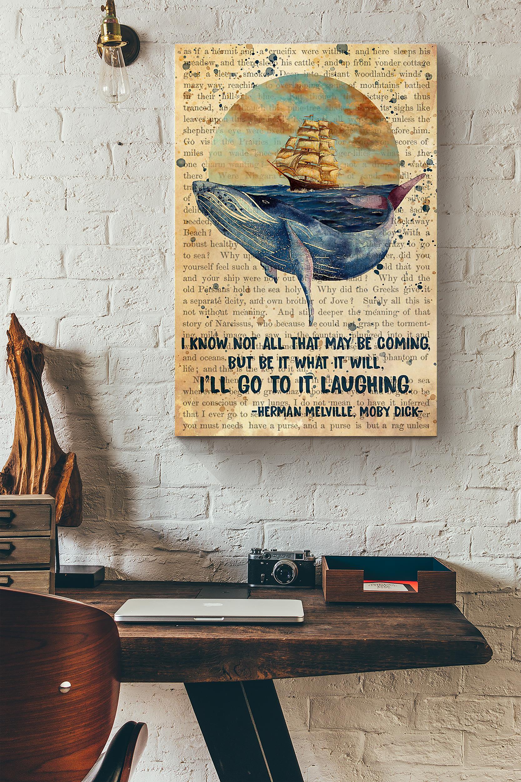 Sailing Whale I Know Not All That May Be Coming But Be It What It Will Dictionary Poster Wrapped Canvas