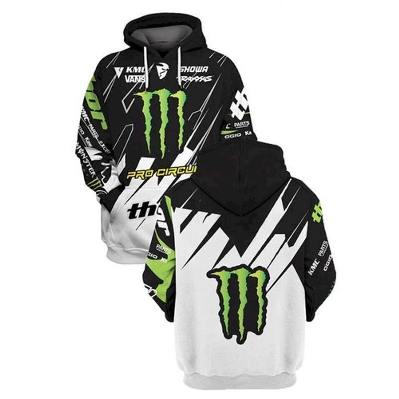 Monster Energy Logo Pro Circuit Kawasaki All Over Printed 3D Hoodie N98