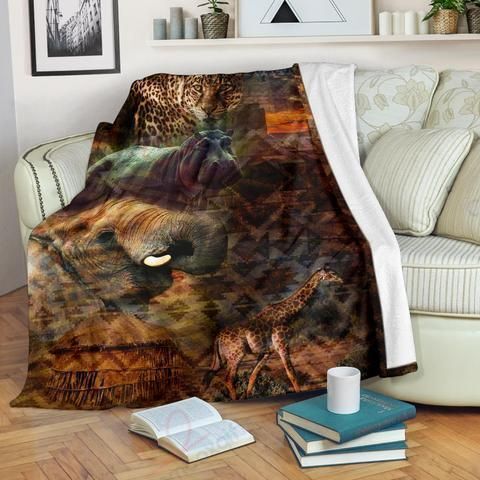 African Culture Animals GS-CL-DT0304 Fleece Blanket