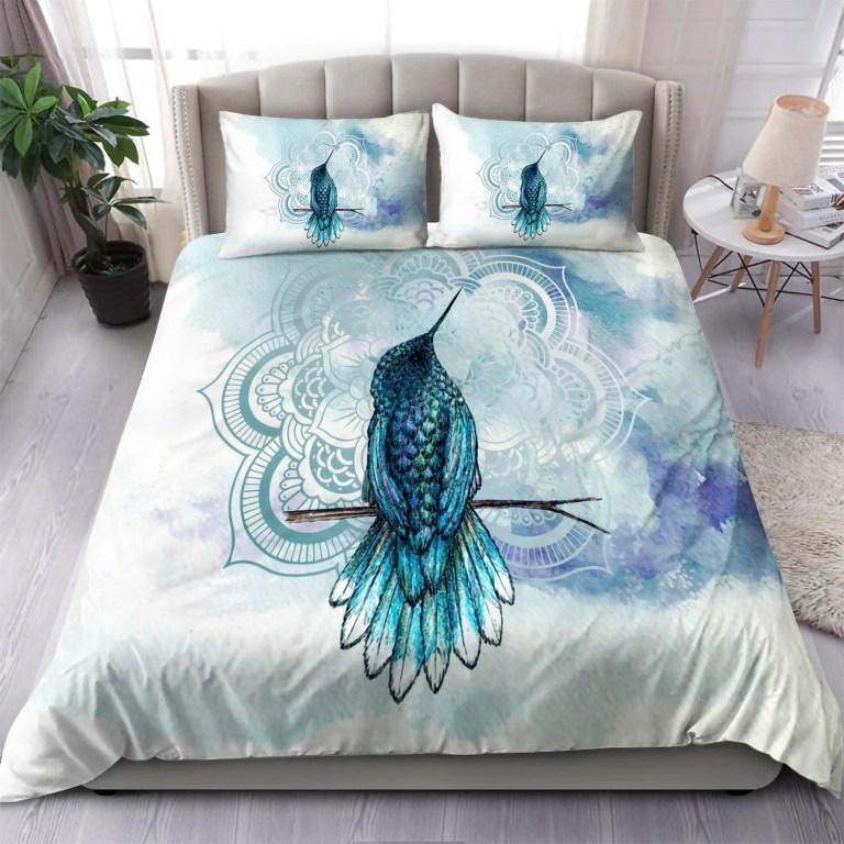 Tmarc Tee Blue Mandala Hummingbird Bedding Set