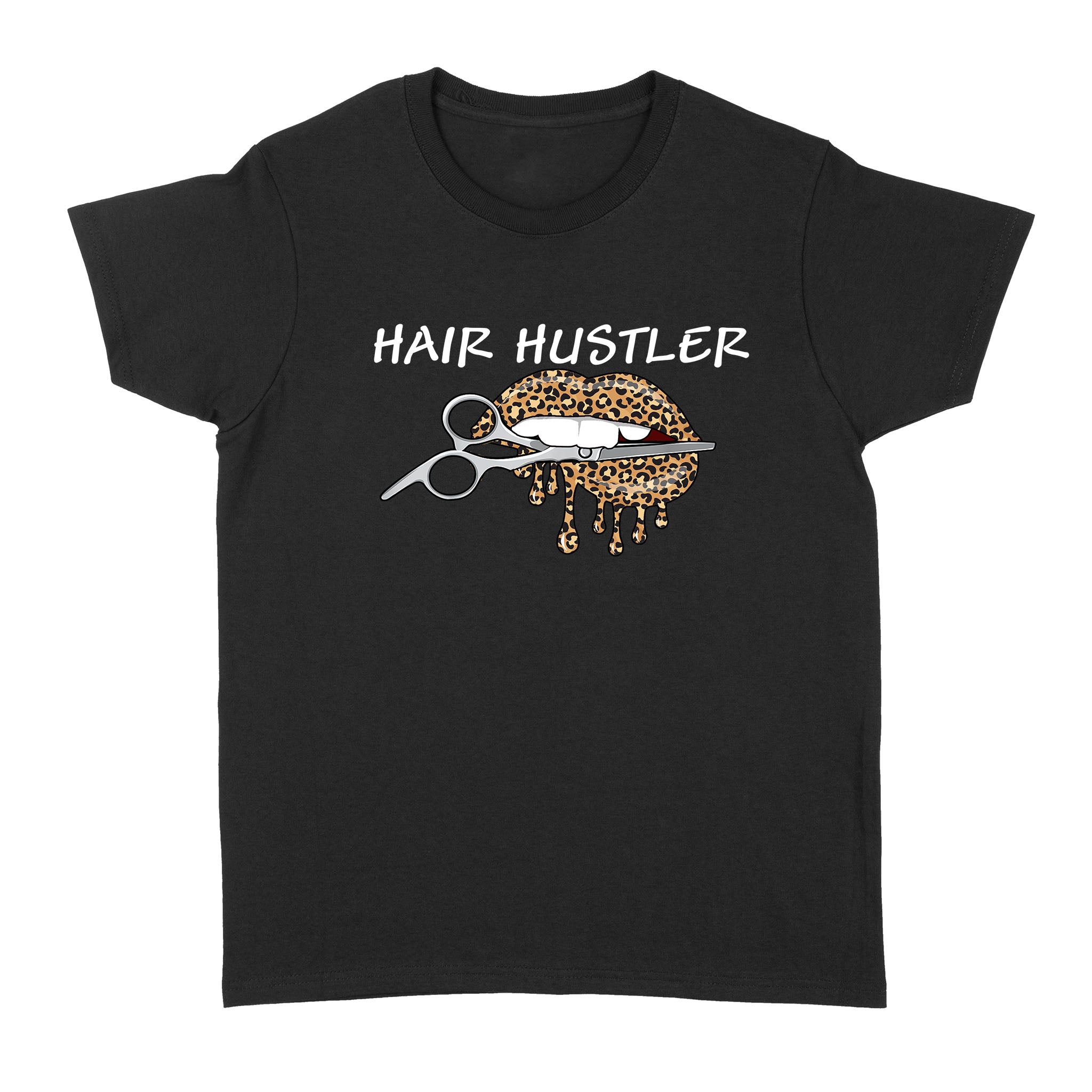 Dng Fashion ‘S Leopard Lips With Scissors Cool Hairdresser Hair Hustler – Standard Women’S T-Shirt