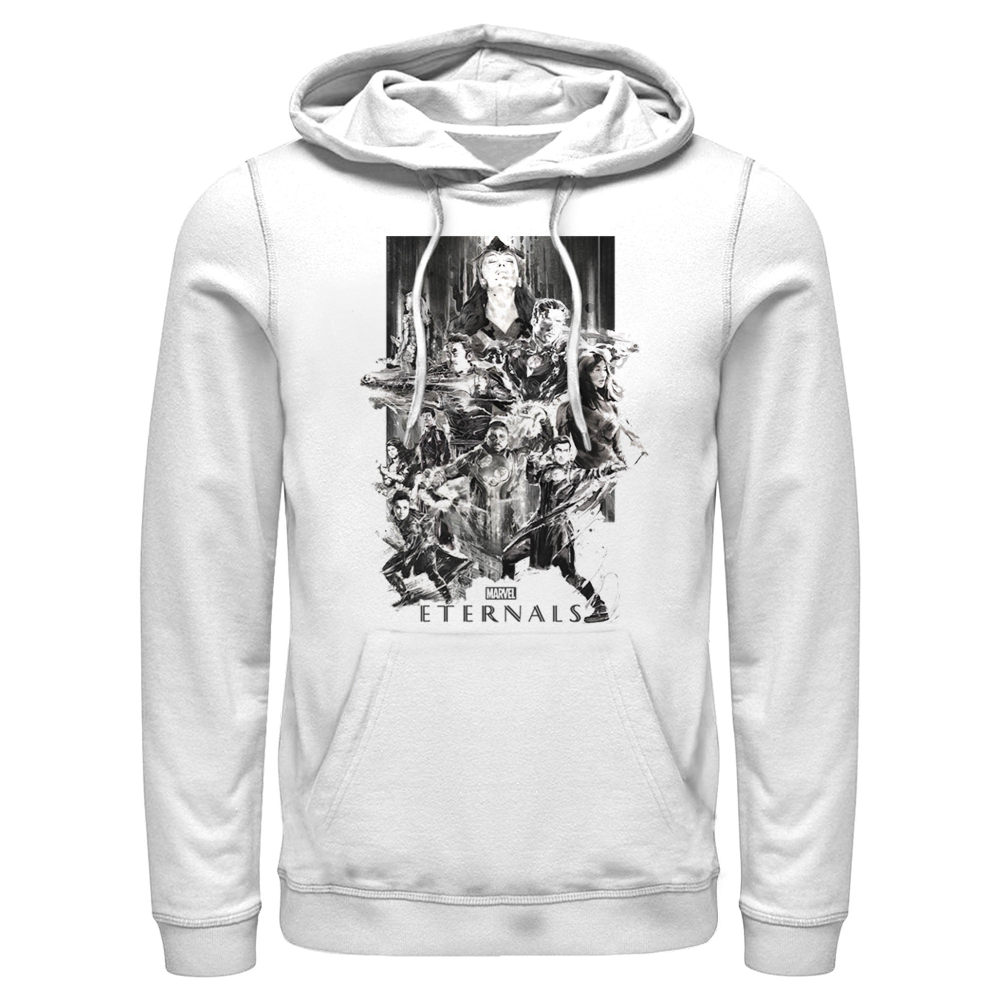 Men’S Marvel Eternals Greyscale Poster Pull Over Hoodie