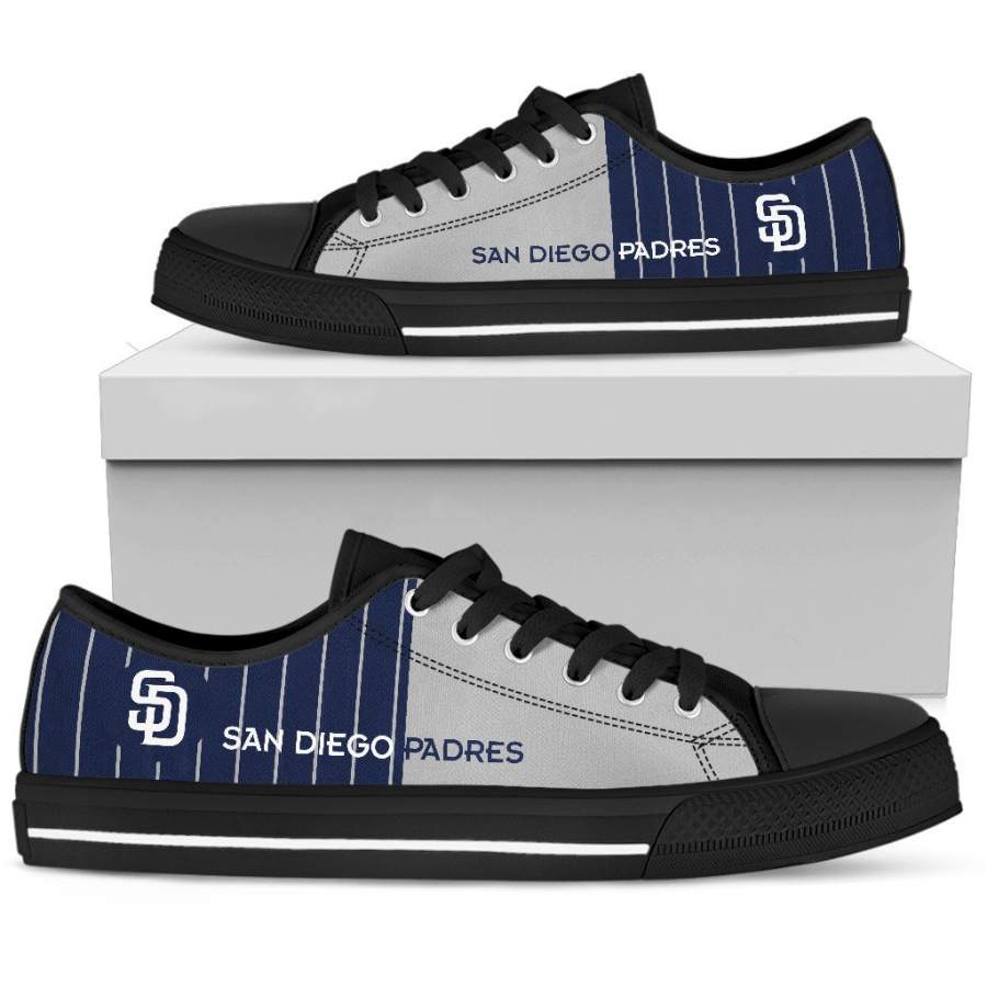 Cool Simple Design Vertical Stripes San Diego Padres Low Top Shoes