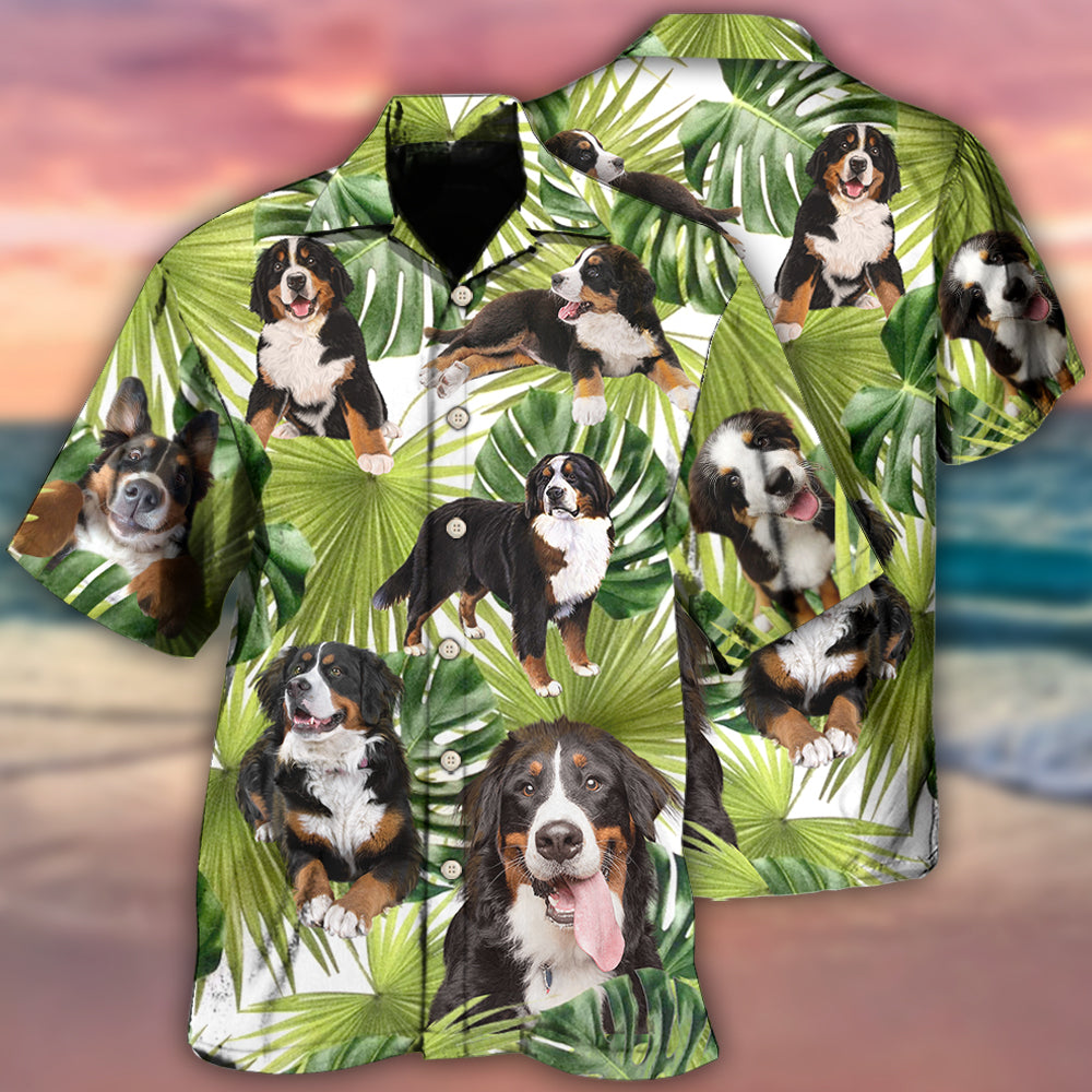 Bernese Mountain Tropical Leaf Dog Lover Hawaii Shirt Ha66355