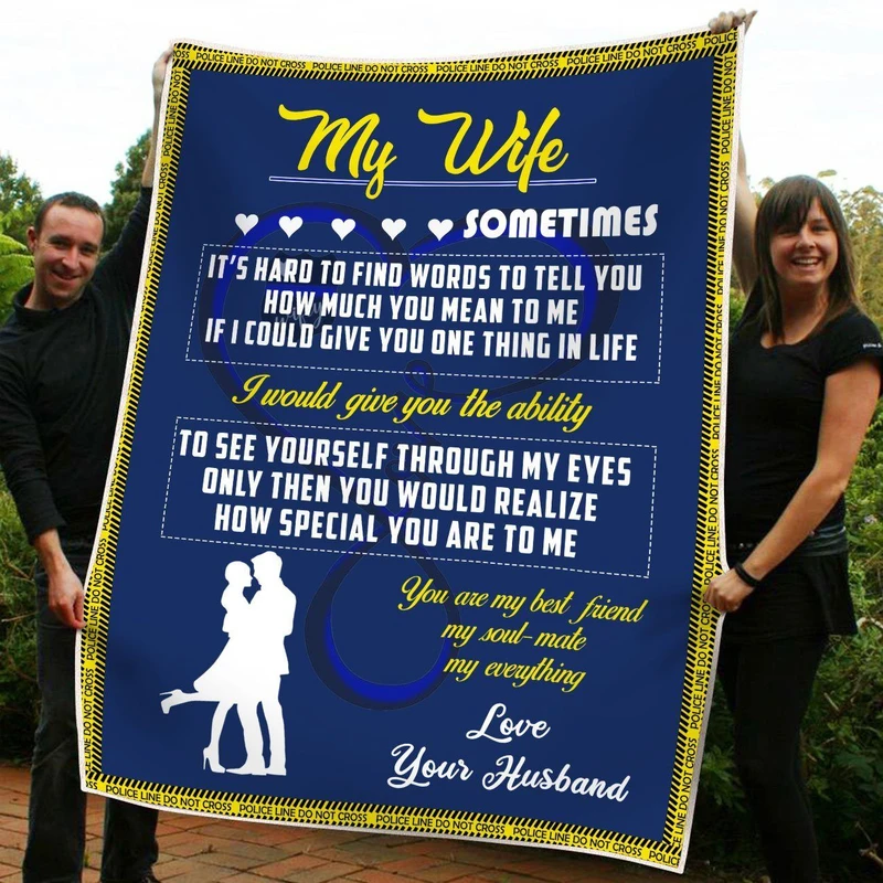 Personalized To My Wife Blanket From Husband Sometimes Its Hard To Find Words Romantic Couple 5640