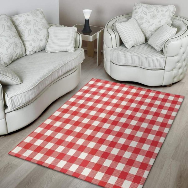 Red Lumberjack Area Rug