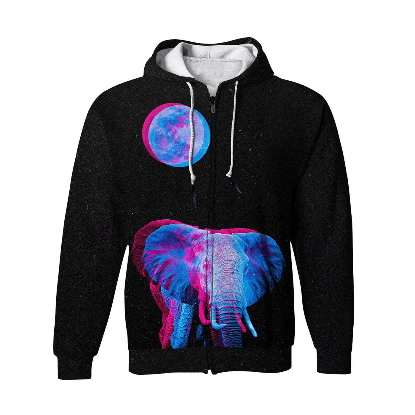 Moon Elephant Zip Up Hoodie