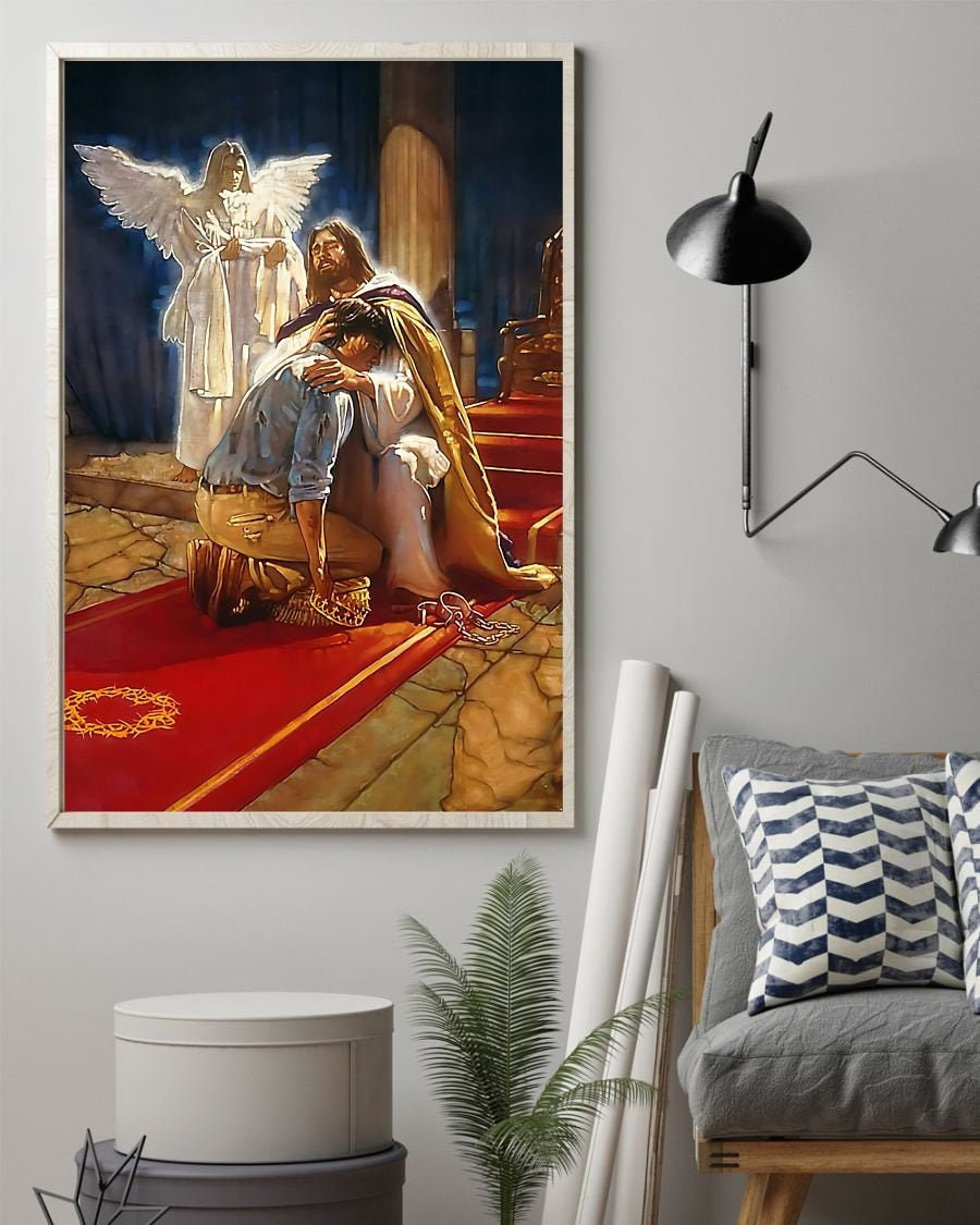 & Canvas | Jesus Hug, Jesus’S Hug,God Hug, Religious Gift, Patriotic Home Decor Vertical Jesus Wall Art, Jesus Decor, Jesus Christ