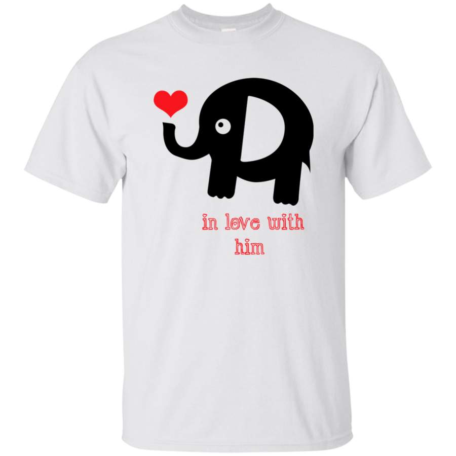 In love with him VALENTINES – Couple T Shirt G200 Gildan Ultra Cotton T-Shirt