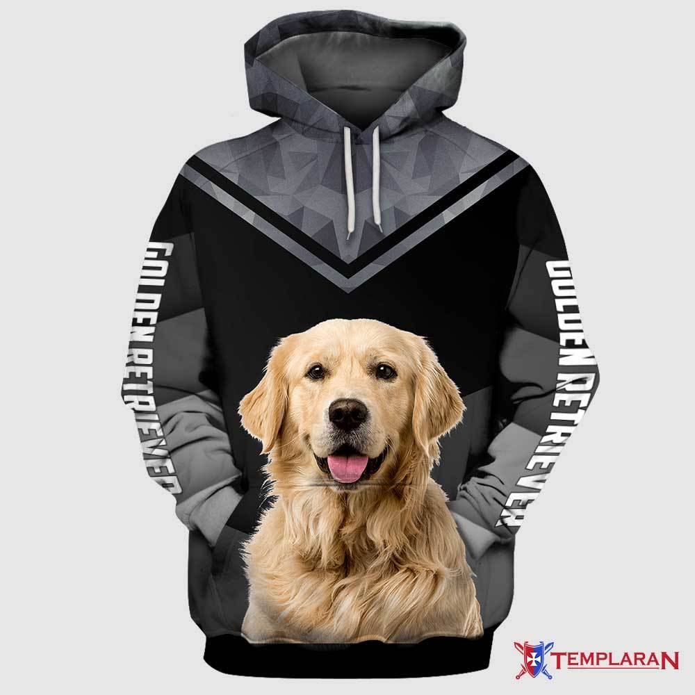 Golden Retriever 3D Full Printing Hoodie And T-Shirt