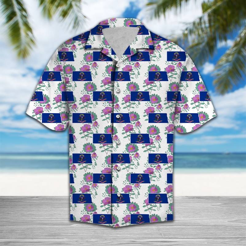 North Dakota Wild Prairie Rose Hawaiian Shirt Ha41765