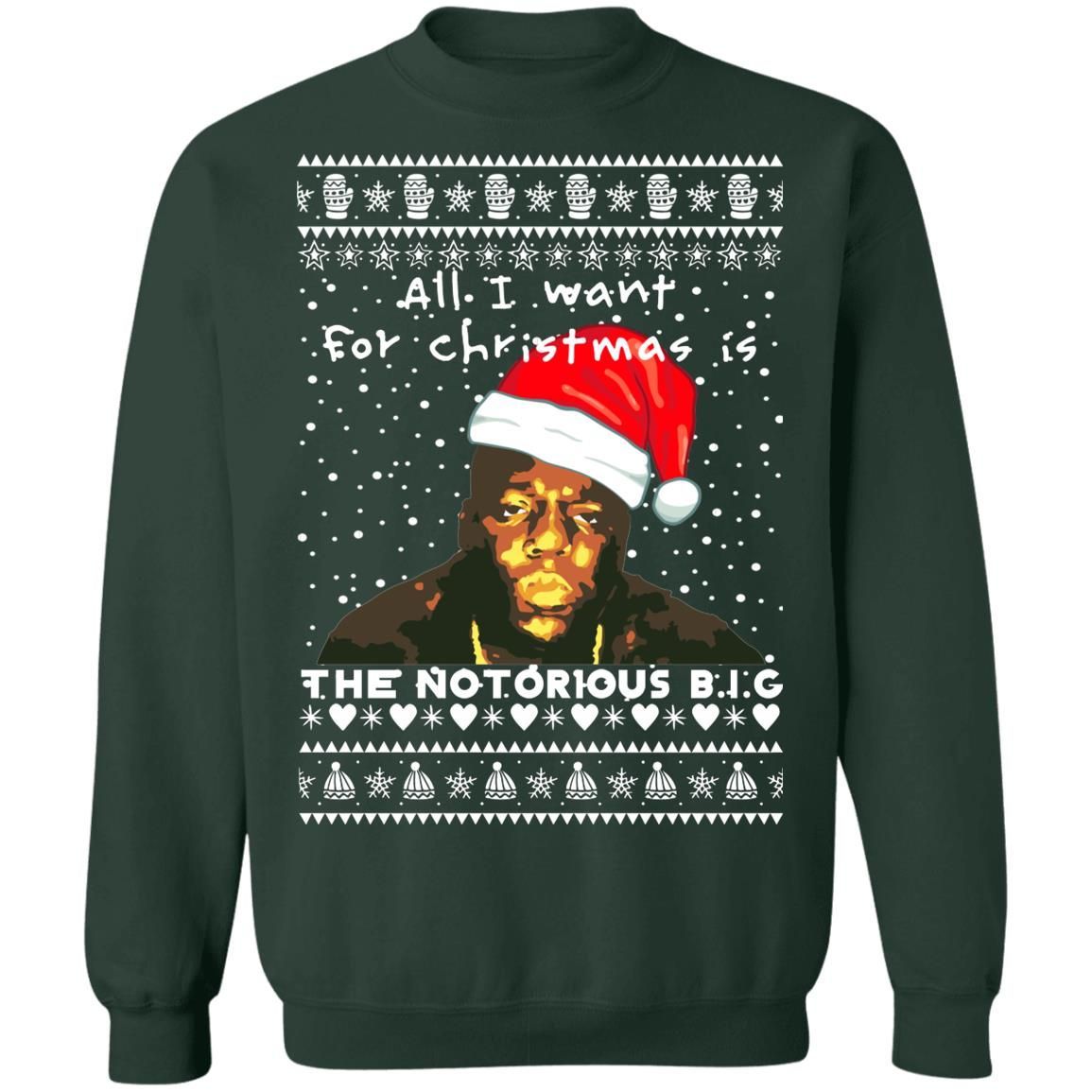 The Notorious BIG Rapper Ugly Christmas Sweater Ls Hoodie