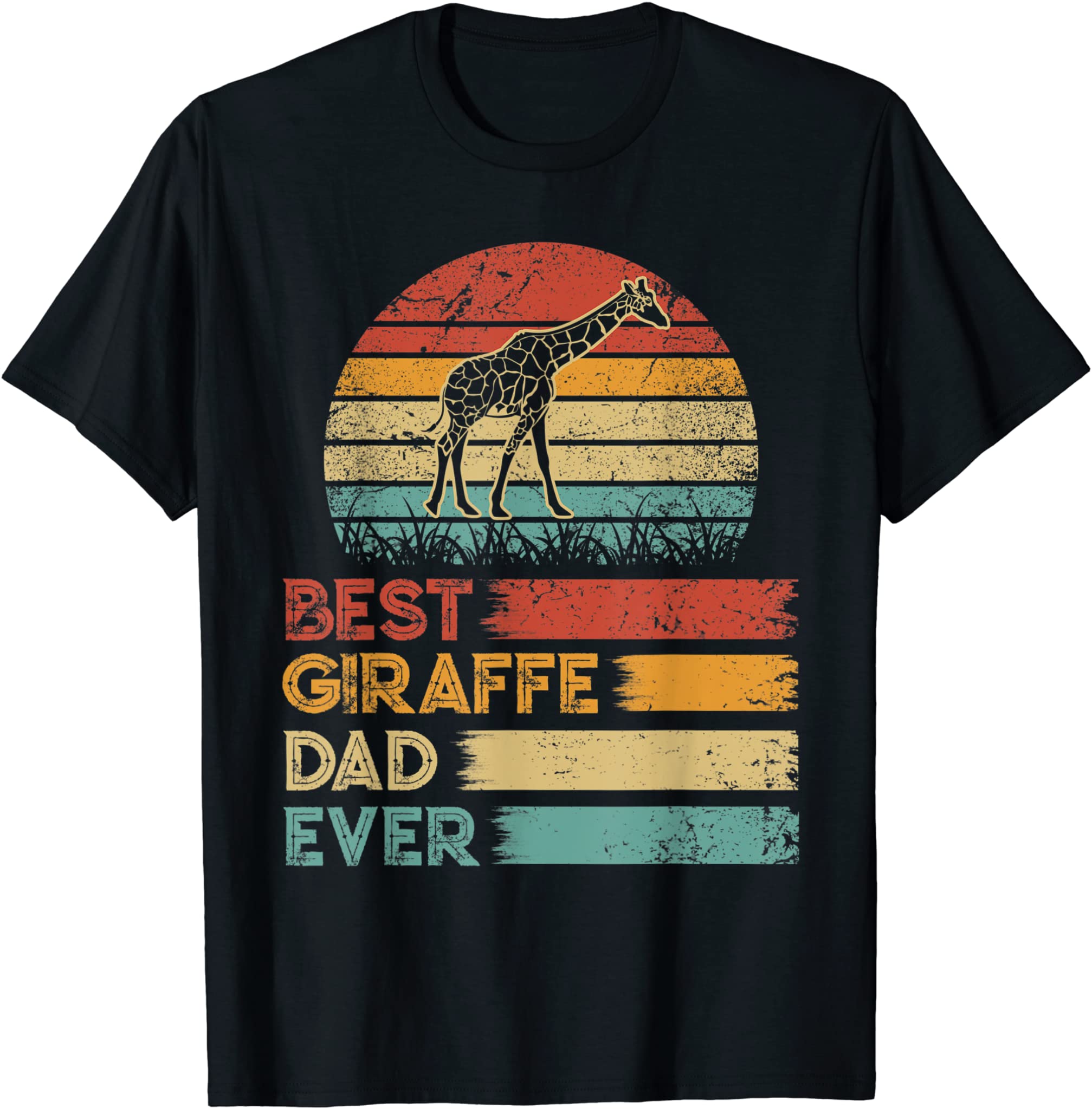 Retro Vintage Best Giraffe Dad Ever Shirts Animals Lover