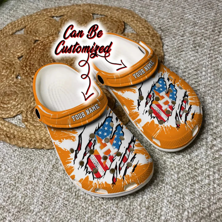 Astros Crocss – Personalized H.Astros Baseball Ripped American Flag Clog Shoes