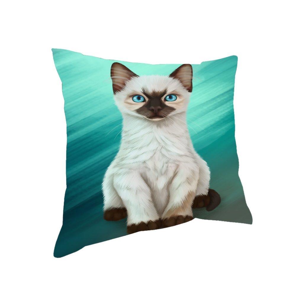 Siamese Kitten Cat Throw Pillow