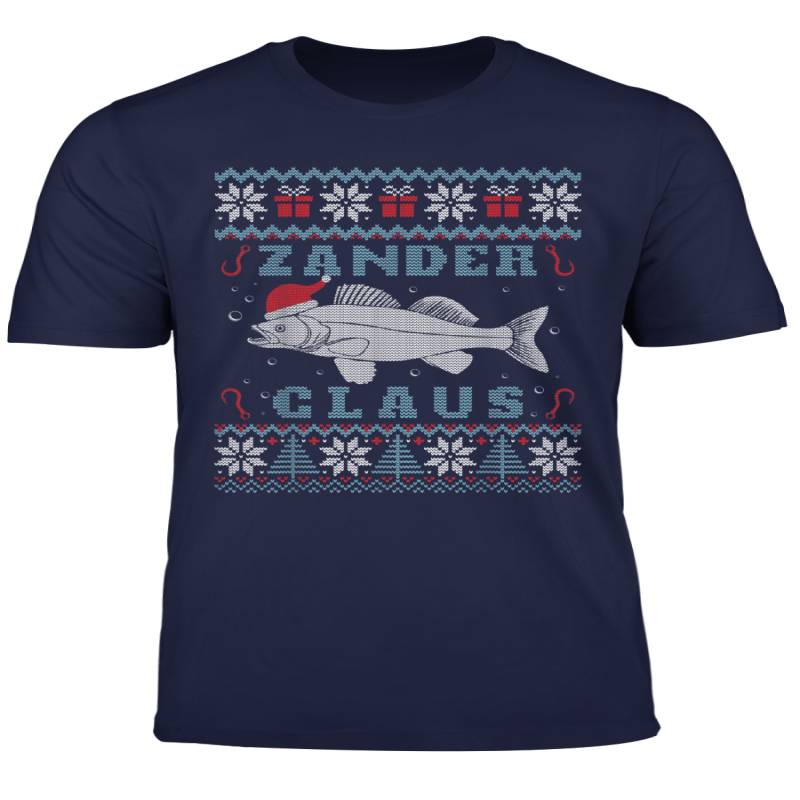 Ugly Christmas Zander Claus Angler Weihnachten T Shirt