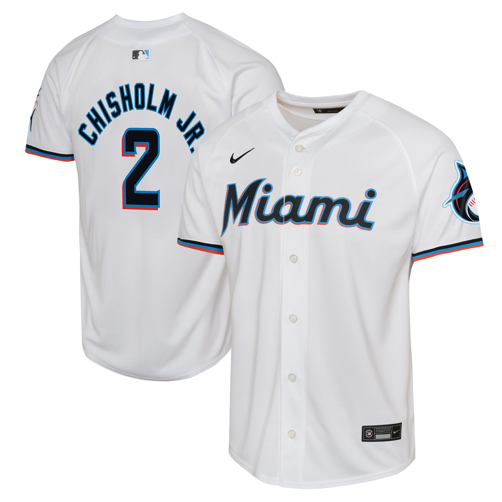 Jazz Chisholm Miami Marlins Youth Home Limited Player Jersey – White