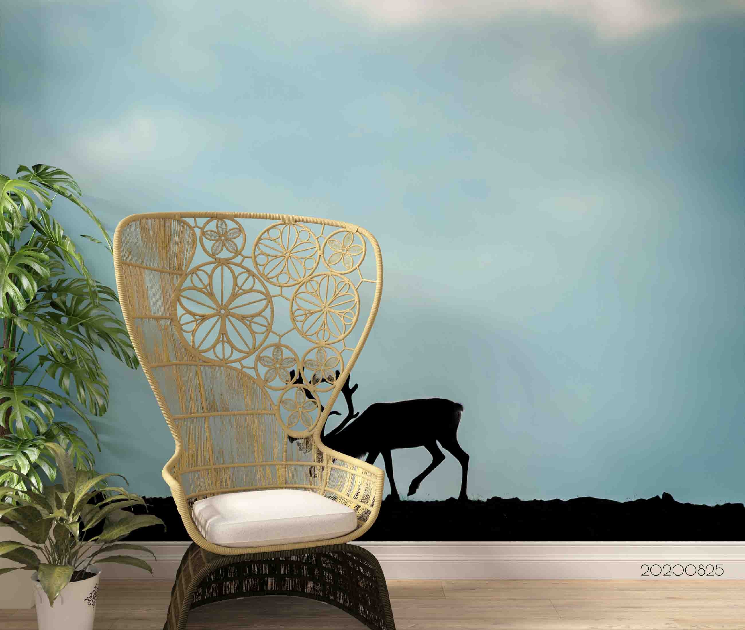 3D Sky Animal Elk Wall Mural Wallpaper Lqh 91