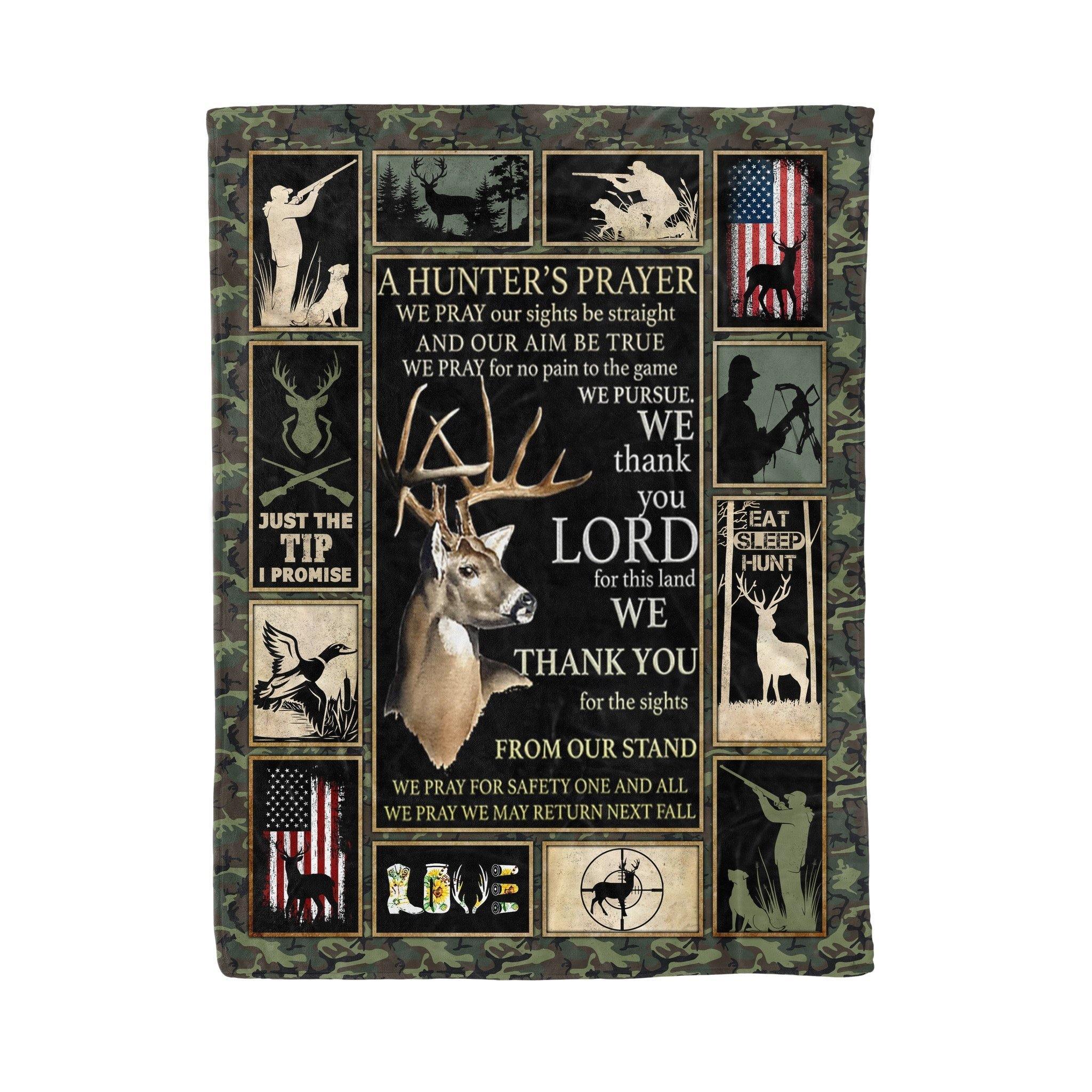 A Hunter’S Prayer  – Unique Gifts Ideas For Home Decor Gifts For Family – Fleece Blanket Sherpa Blanket