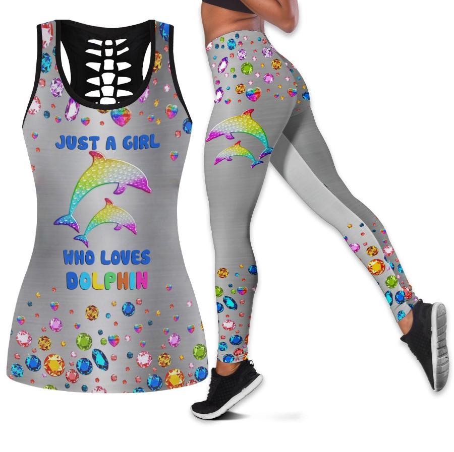 Lgbt Pride Gift Idea Just A Girl Who Loves Dolphin Tank Top And Leggings Set