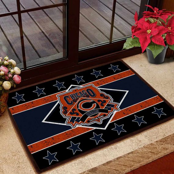 Chicago Bears Vintage Design Classic Custom Name Entrance Doormat Rug