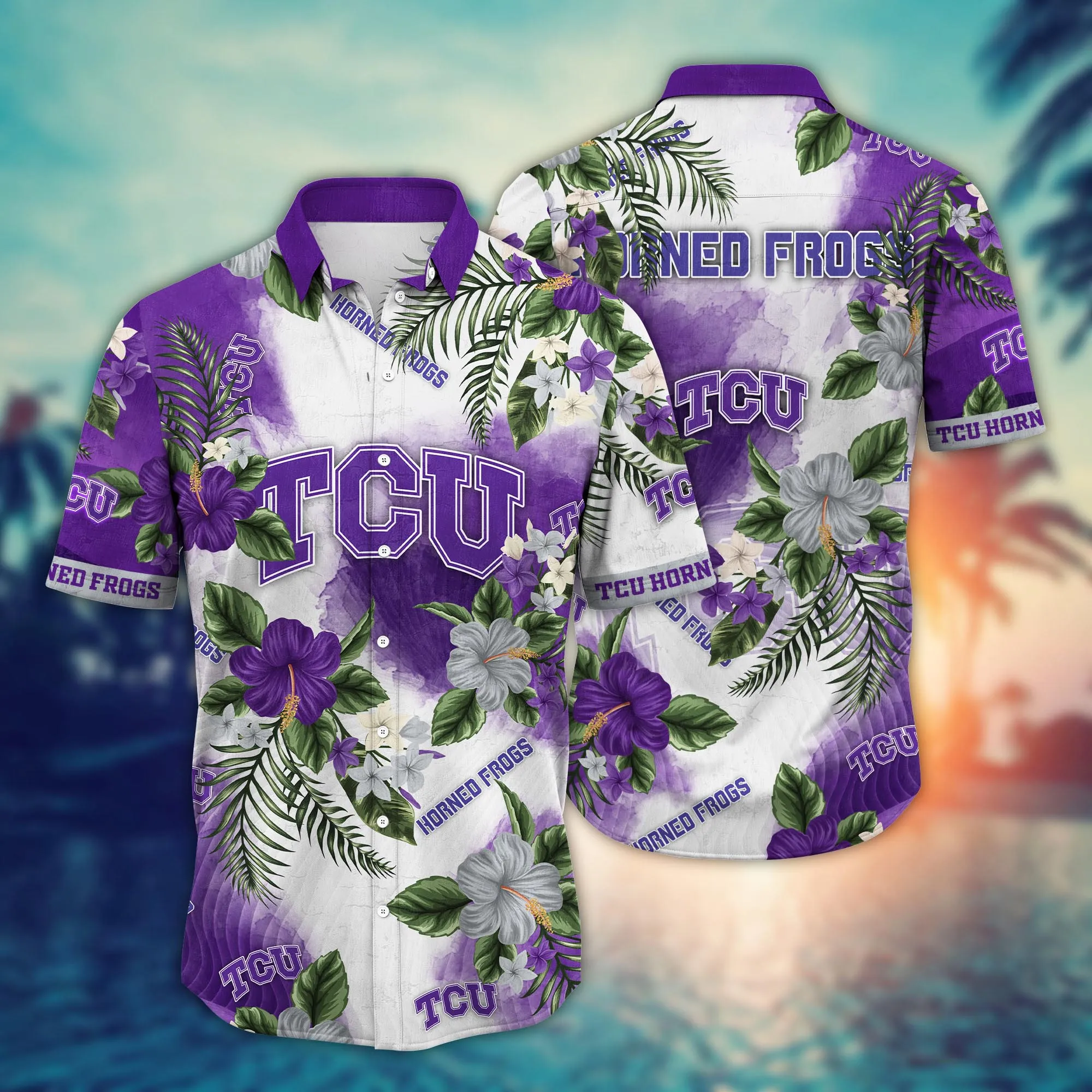 Tcu Horned Frogs NCCA Hawaiian Shirt Pool Partiestime Aloha Shirt