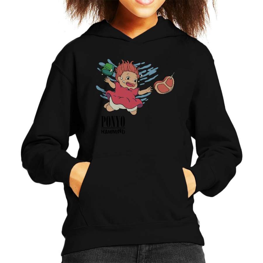 Ponyo Hammind Nevermind Nirvana Cover Kid’s Hooded Sweatshirt