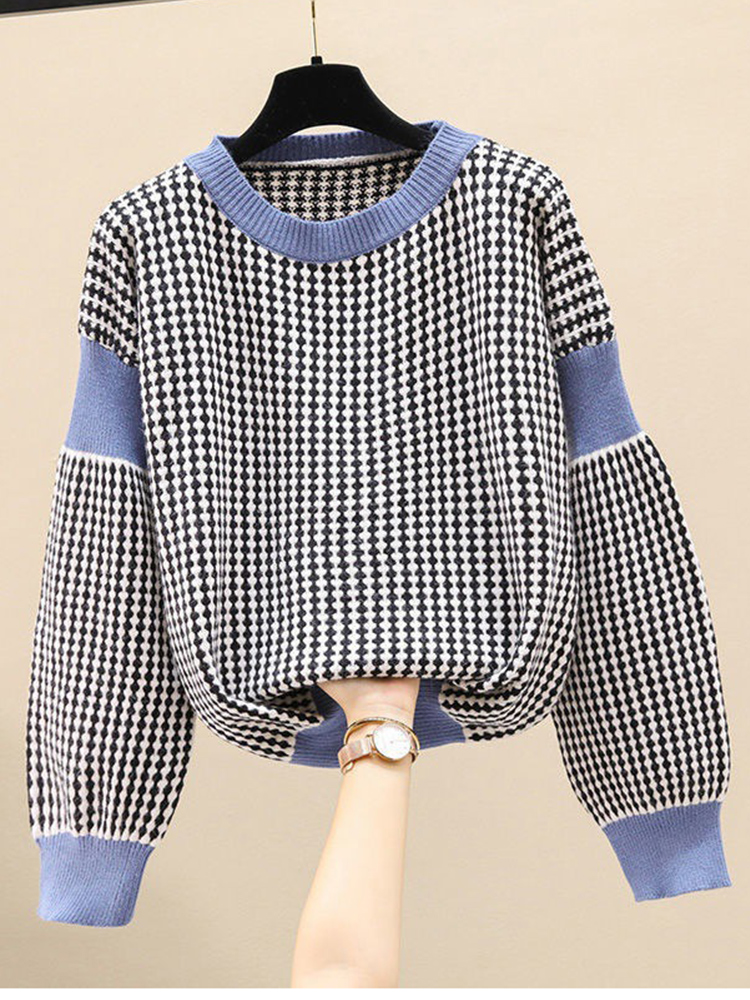 TIGENA Women Pullover Sweaters 2022 Fall Winter Striped Polka Dot Print Simple Loose Long Sleeve Knitted Jumper Female Tops alx