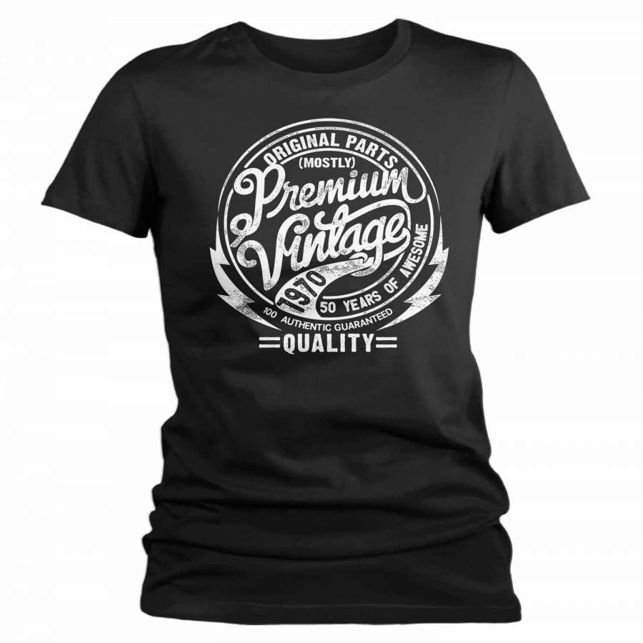 Women’s Premium Vintage T Shirt 1970 Birthday Made In Shirt 50th Birthday Tee 50 Years Awesome Gift Idea Vintage Tee